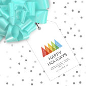 Moderne geometrische kleur overlappende Kerstmis Cadeaulabel