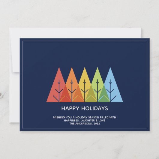 Moderne geometrische kleur overlappende Kerstmis Feestdagenkaart (Voorkant)