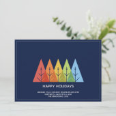 Moderne geometrische kleur overlappende Kerstmis Feestdagenkaart (Staand voorkant)