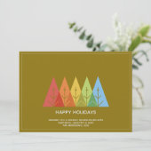 Moderne geometrische kleur overlappende Kerstmis Feestdagenkaart (Staand voorkant)