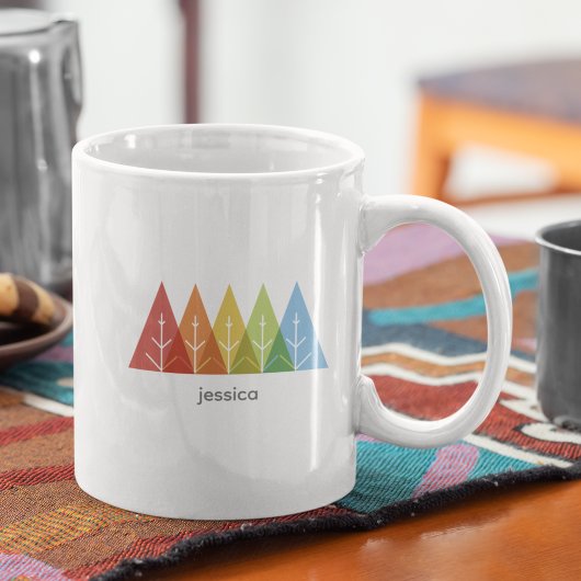 Moderne geometrische kleur overlappende Kerstmis Koffiemok