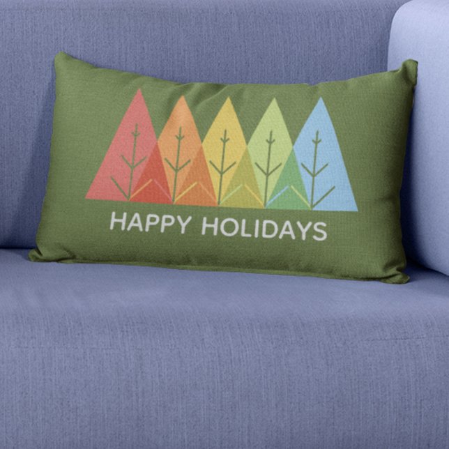 Moderne geometrische kleur overlappende Kerstmis Kussen (Creator heeft geüpload)