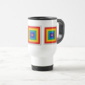 Moderne Geometrische Kleur Pop Reisbeker (Voorkant rechts)