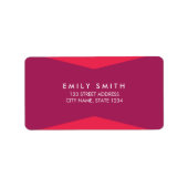 Moderne geometrische kleuren Paars blok en roze ad Etiket (Voorkant)