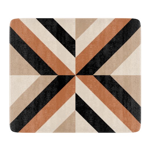 Moderne geometrische kleurenblok Bruin Snijplank (Voorkant)