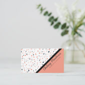 Moderne geometrische kleurenblok Terrazzo Visitekaartje (Staand voorkant)