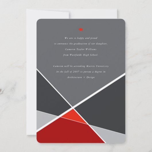 Moderne geometrische kleurenblokken Geo-foto-Afstu Aankondiging (Achterkant)