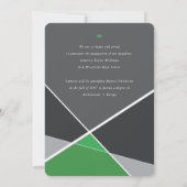 Moderne geometrische kleurenblokken Geo-foto-Afstu Aankondiging (Achterkant)