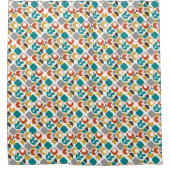 Moderne geometrische kleurige middenklassetriem douchegordijn (Voorkant)