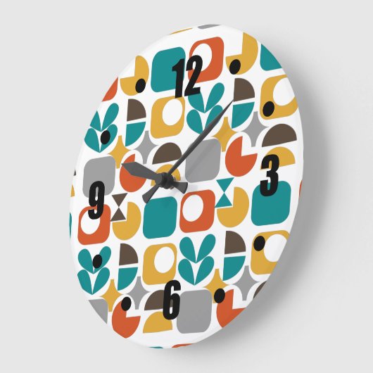 Moderne geometrische kleurige middenklassetriem grote klok (Hoek)