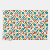Moderne geometrische kleurige middenklassetriem theedoek (Horizontaal)