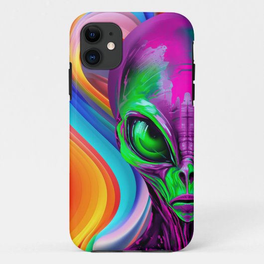 Moderne Geometrische Kleurrijke Alien Case-Mate iPhone Case (Achterkant)