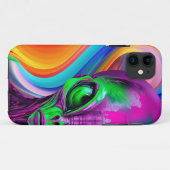 Moderne Geometrische Kleurrijke Alien Case-Mate iPhone Case (Achterkant (horizontaal))