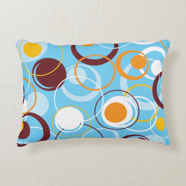 Moderne geometrische kleurrijke cirkels vormpatroo accent kussen (Voorkant)
