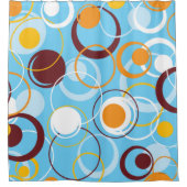 Moderne geometrische kleurrijke cirkels vormpatroo douchegordijn (Voorkant)