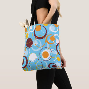 Moderne geometrische kleurrijke cirkels vormpatroo tote bag