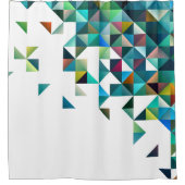 Moderne geometrische kleurrijke driehoeken op wit douchegordijn (Voorkant)