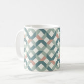 Moderne geometrische koffie Mok - Blauwgroen en ko (Voorkant links)