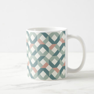 Moderne geometrische koffie Mok - Blauwgroen en ko
