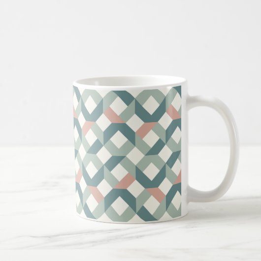 Moderne geometrische koffie Mok - Blauwgroen en ko (Rechts)