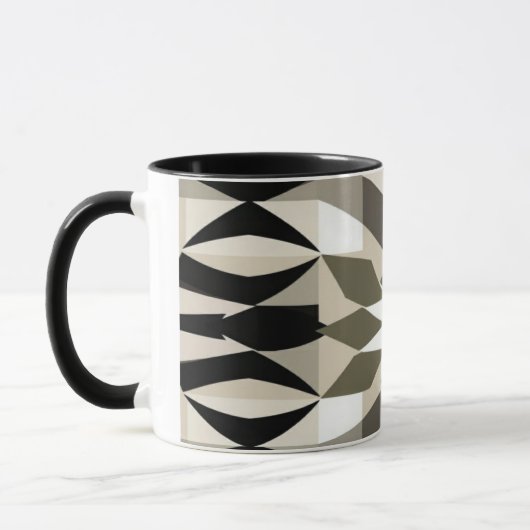 Moderne geometrische koffiemok | Neutrale aardeton Mok (Links)