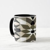 Moderne geometrische koffiemok | Neutrale aardeton Mok (Voorkant links)