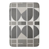 Moderne geometrische krommen in grijs en wit badmat (Voorkant Verticaal)