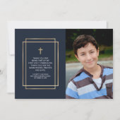 Moderne Geometrische kruisfoto-mededeling Hartelij Bedankkaart (Voorkant)