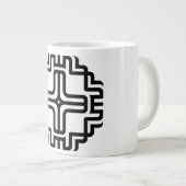Moderne Geometrische Kruislijn Kunst Grote Koffiekop (Voorkant rechts)