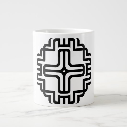 Moderne Geometrische Kruislijn Kunst Grote Koffiekop (Voorkant)