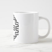 Moderne Geometrische Kruislijn Kunst Grote Koffiekop (Rechts)