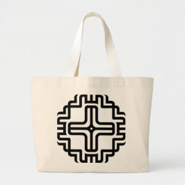 Moderne Geometrische Kruislijn Kunst Grote Tote Bag