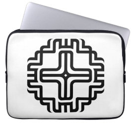 Moderne Geometrische Kruislijn Kunst Laptop Sleeve