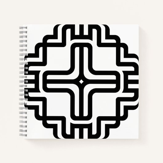 Moderne Geometrische Kruislijn Kunst Notitieboek (Voorkant)