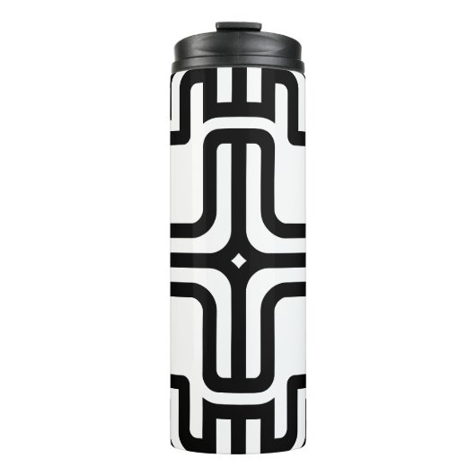 Moderne Geometrische Kruislijn Kunst Thermosbeker (Voorkant)