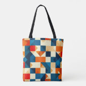 🟦 Moderne Geometrische Kunst Dagelijks Tote Bag (Achterkant)