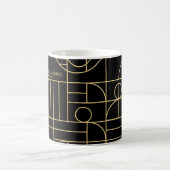 Moderne geometrische kunst Deco Faux Gold/Black Koffiemok (Center)