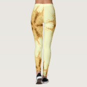 Moderne geometrische kunst gele sepia leggings vro (Achterkant)