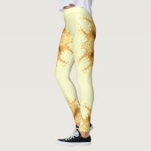 Moderne geometrische kunst gele sepia leggings vro (Links)