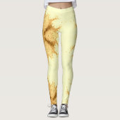 Moderne geometrische kunst gele sepia leggings vro (Voorkant)