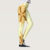 Moderne geometrische kunst gele sepia leggings vro (Rechts)