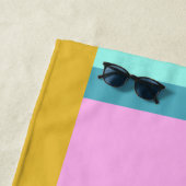 Moderne Geometrische kunst Gepersonaliseerd Blauw  Strandlaken (In situ)