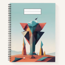 Moderne geometrische kunst in pasteltint Blauw Roz Notitieboek