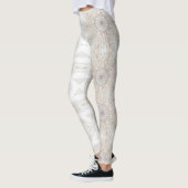 Moderne geometrische kunst witte grijze leggings v (Links)