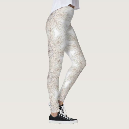 Moderne geometrische kunst witte grijze leggings v (Rechts)
