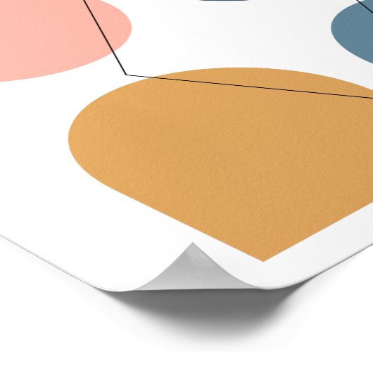 Moderne geometrische kunstontwerpen uit de middele poster (Hoek)