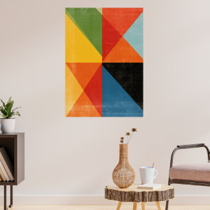Moderne geometrische kunstposter - Kleurrijke drie Poster