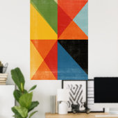 Moderne geometrische kunstposter - Kleurrijke drie Poster (Thuiskantoor)