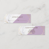Moderne geometrische lavender Marble Appointing Mini Visitekaartje (Voorkant / Achterkant)