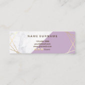 Moderne geometrische lavender Marble Appointing Mini Visitekaartje (Achterkant)